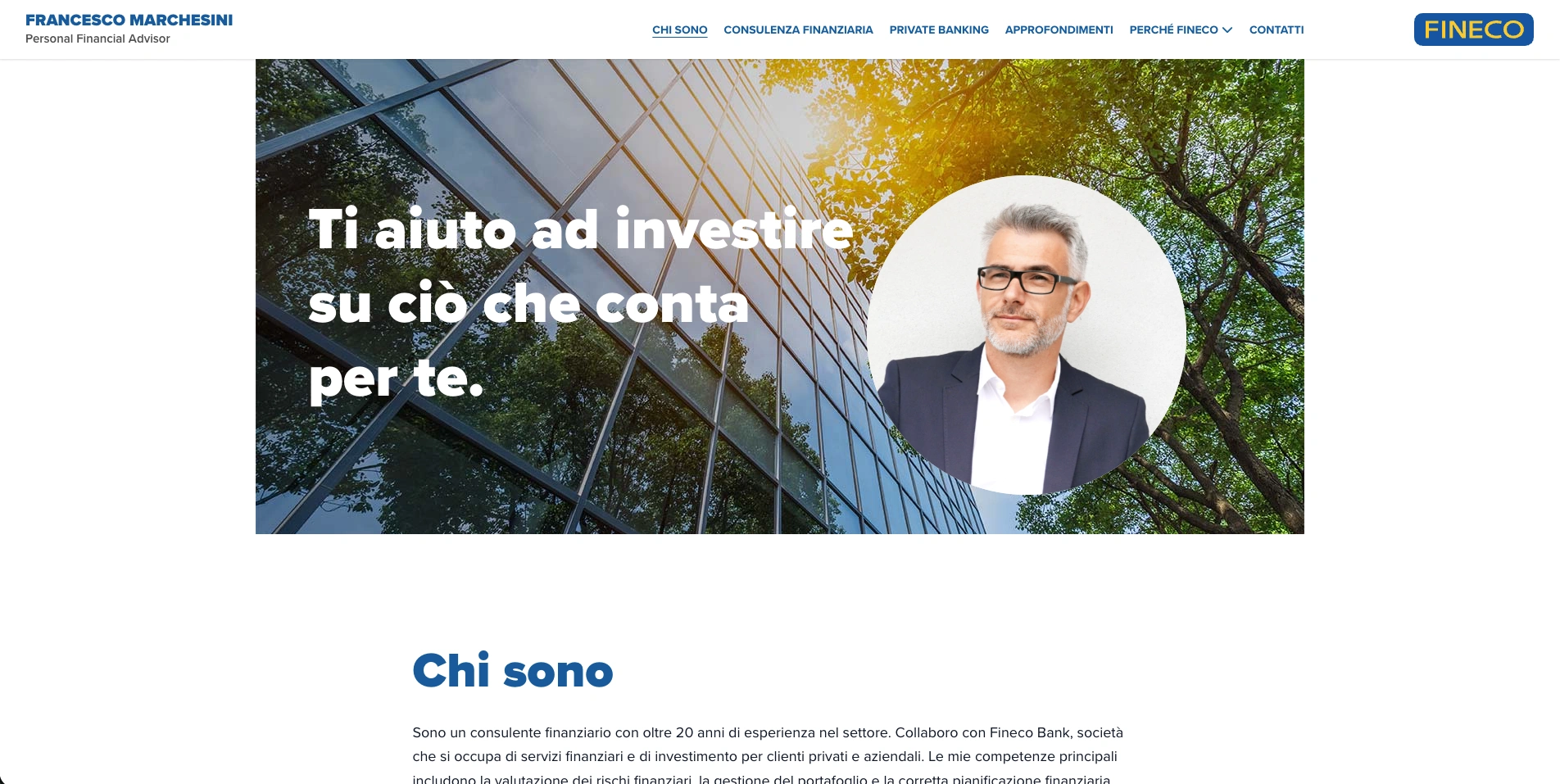 Screenshot Promobulls CMS Consulente finanziario